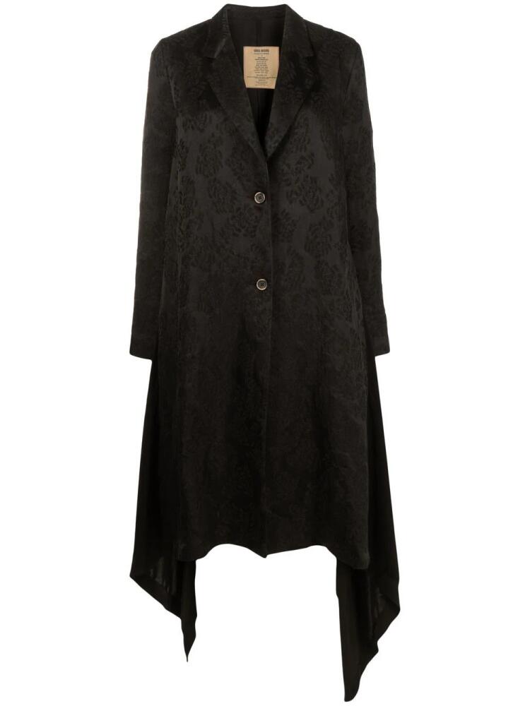 Uma Wang floral-jacquard print coat - Black Cover