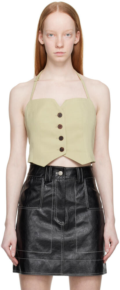 LVIR Khaki Buttoned Tank Top Cover