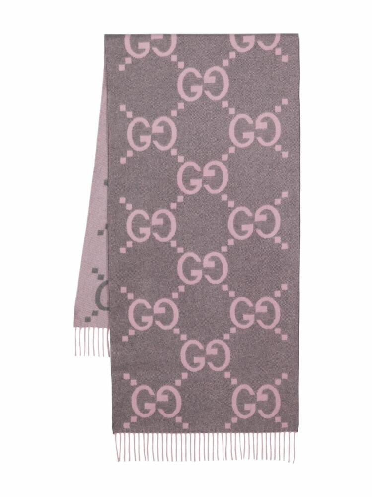 Gucci GG jacquard cashmere scarf - Pink Cover