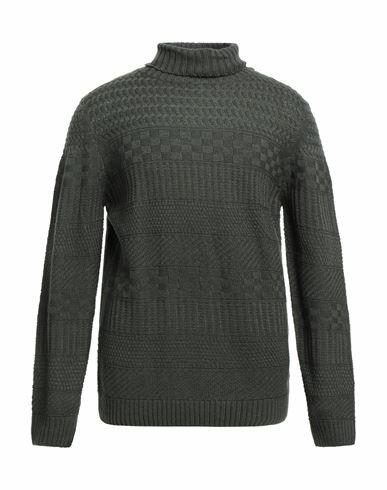 Gabardine Man Turtleneck Dark green Wool, Acrylic Cover