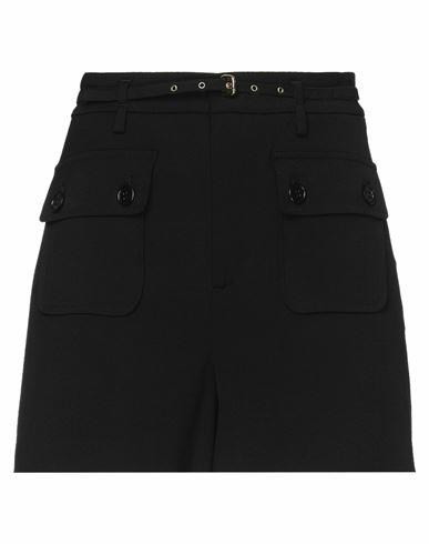 Red Valentino Woman Shorts & Bermuda Shorts Black Viscose, Virgin Wool, Elastane Cover