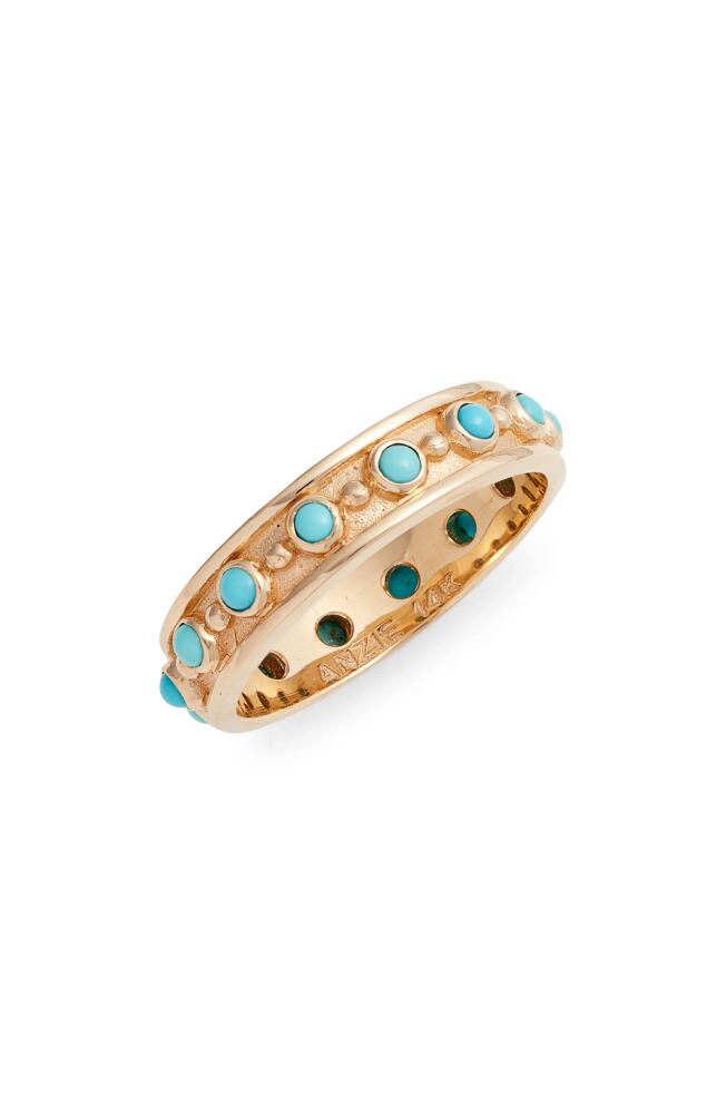 Anzie Dew Drops Marine Band Ring in Turquoise Cover