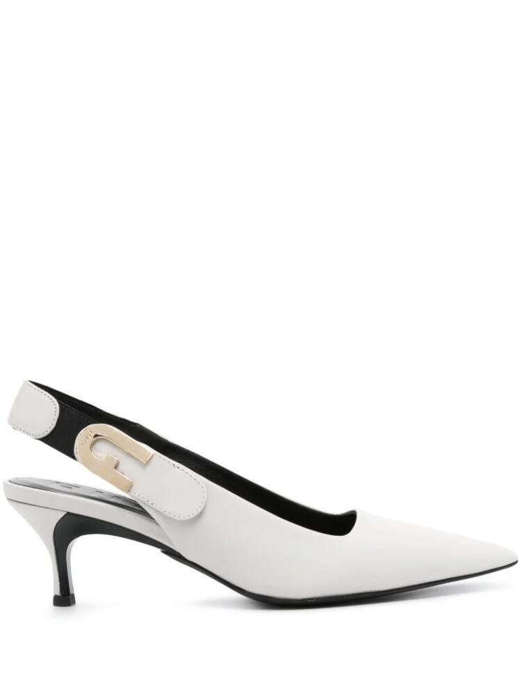 Furla 50mm logo-plaque pumps - Grey Cover