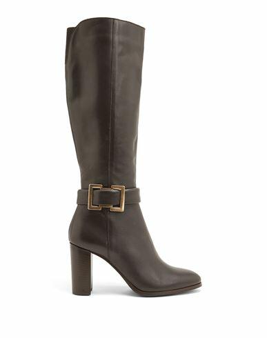 Leonardo Principi Leather Heeled Tall Boots Woman Boot Dark brown Calfskin Cover