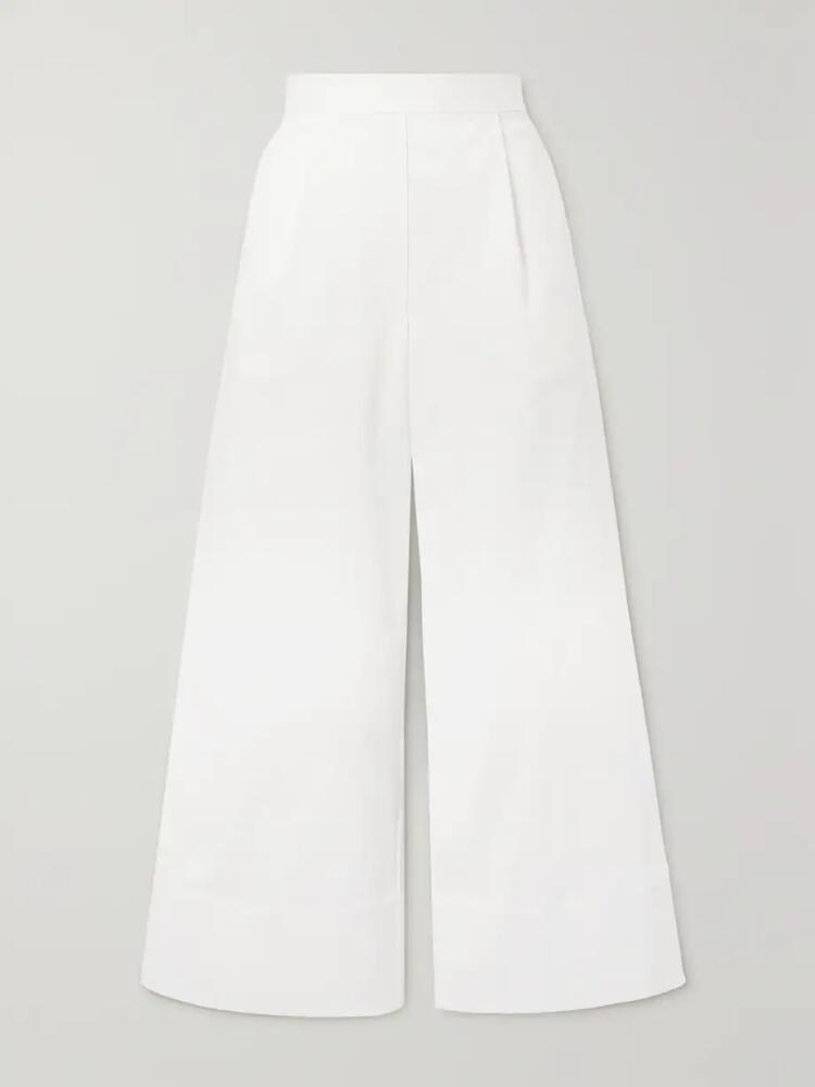 Matteau - + Net Sustain Organic Cotton-blend Twill Straight-leg Pants - White Cover