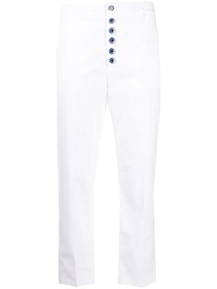 DONDUP button-down straight-leg trousers - White Cover