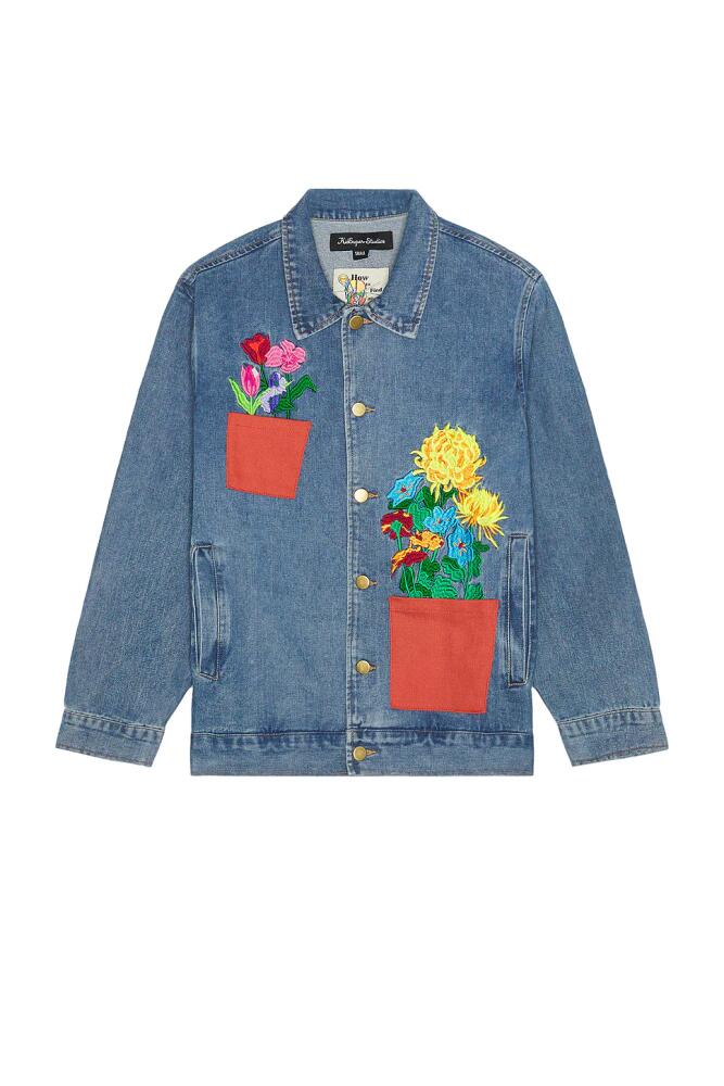 KidSuper Flower Pots Denim Jacket in Blue Cover