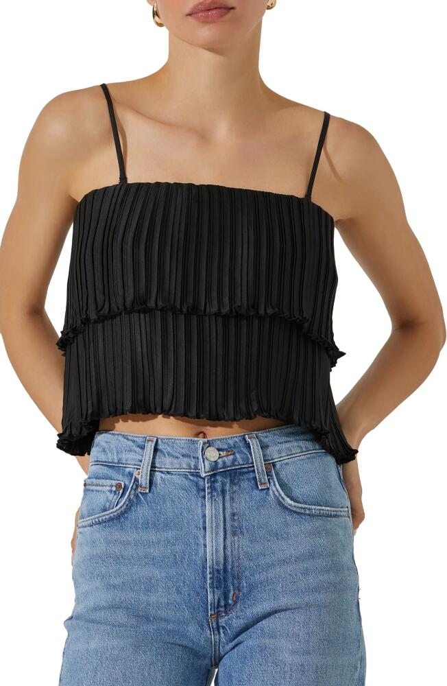 ASTR the Label Pleated Tiered Convertible Camisole in Black Cover