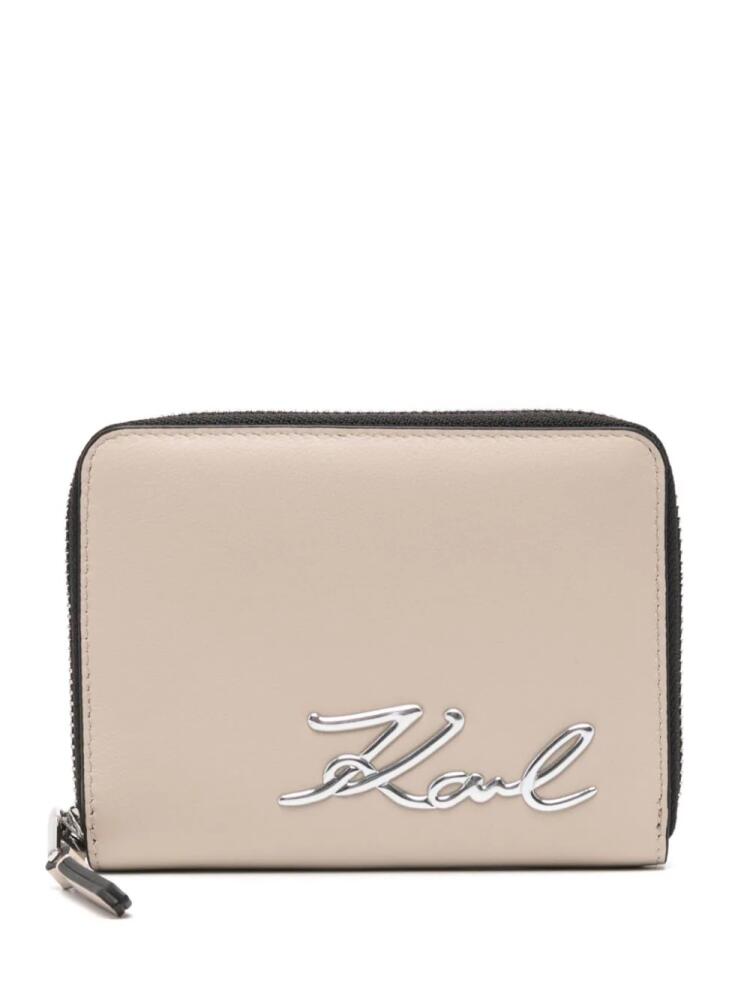 Karl Lagerfeld logo-plaque wallet - Neutrals Cover