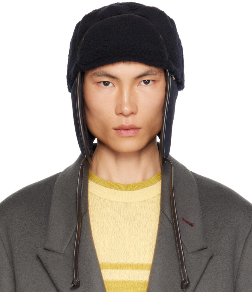 Paul Smith Navy Ear Flap Cap Cover