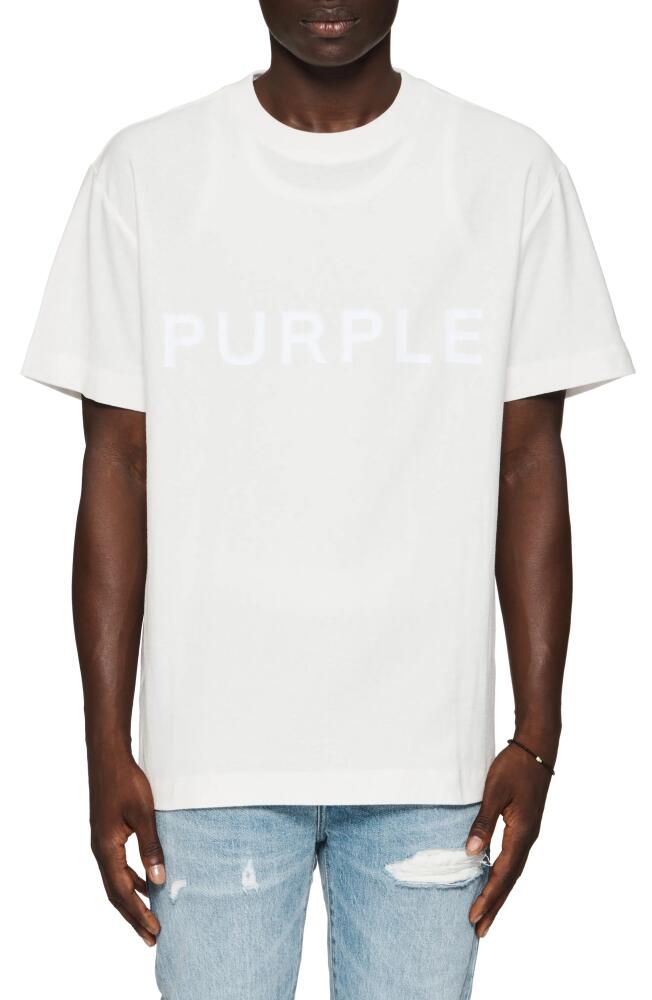 PURPLE BRAND Logo Cotton Graphic T-Shirt in Off White Cover