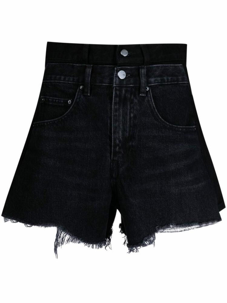 JNBY raw-cut asymmetric denim shorts - Black Cover