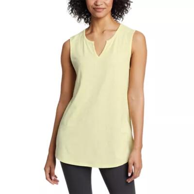 Eddie Bauer Women's Gate Check Sleeveless Split-Neck Tunic Cover