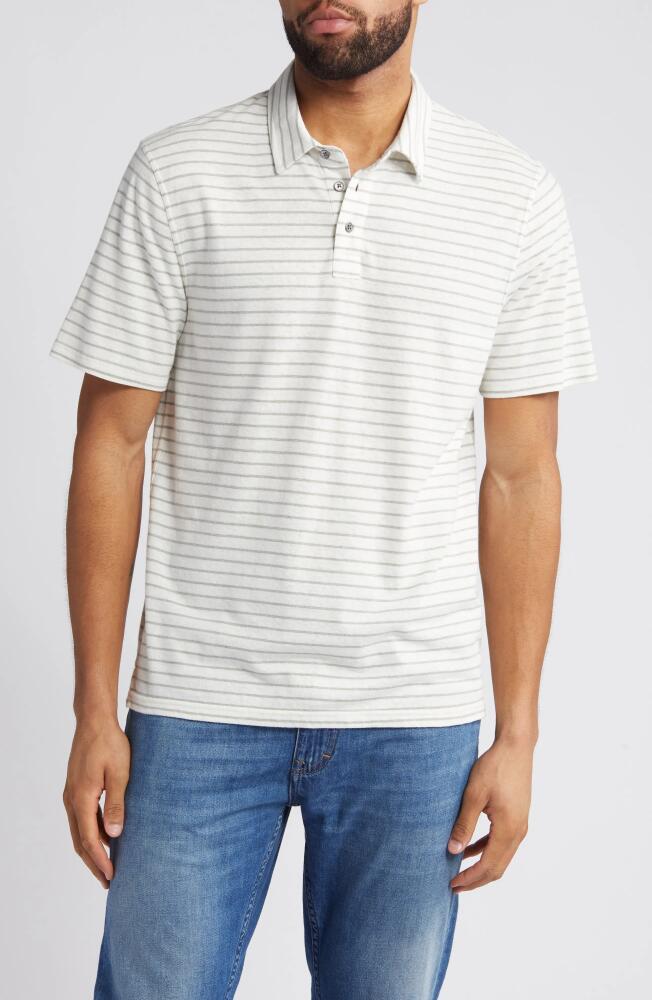 Rails Napoli Stripe Hemp & Cotton Polo in Cream Barley Stripe Cover