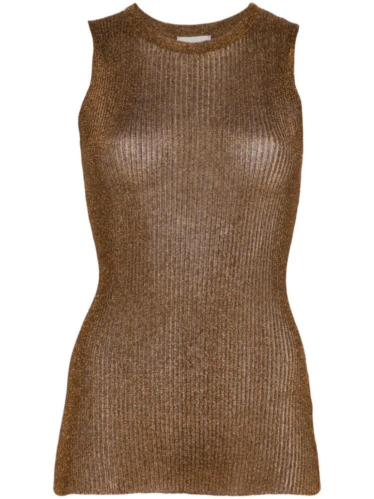 Alysi ribbed-knit tank top - Brown Cover