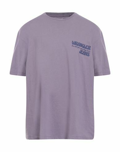 Wrangler Man T-shirt Light purple Cotton Cover