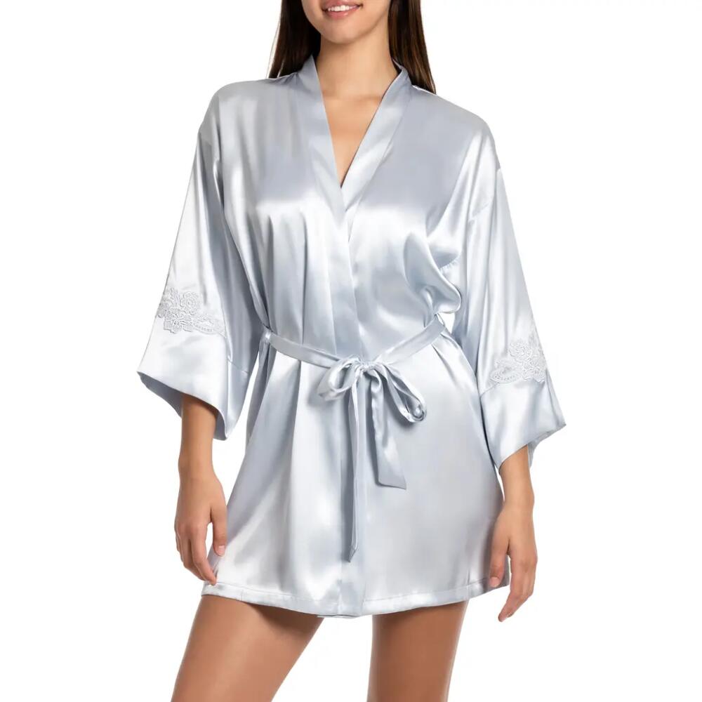 In Bloom by Jonquil Reine Lace Trim Satin Robe in Silver Cover