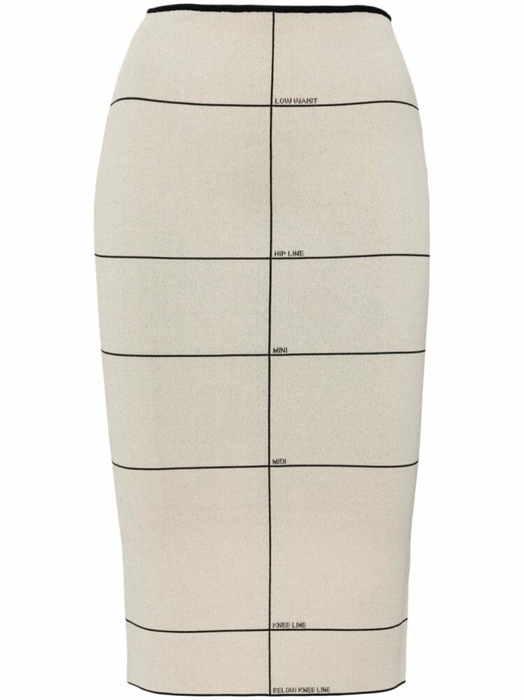 VETEMENTS intarsia-knit high-waisted skirt - Neutrals Cover