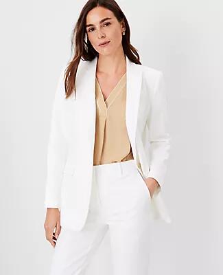 Ann Taylor The Longline Blazer in Stretch Cotton Cover