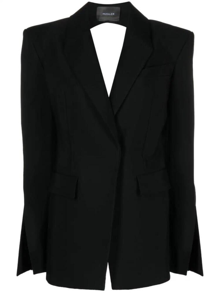 Mugler open-back single-breasted blazer - Black Cover