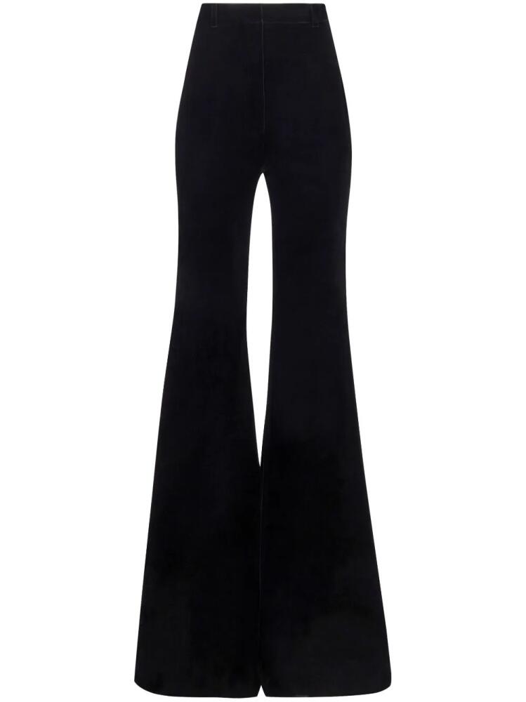 Nina Ricci high-waisted flared velvet trousers - Black Cover