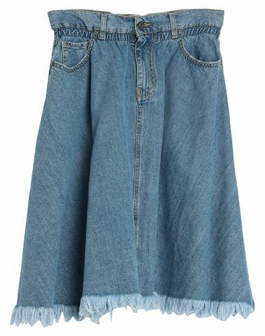 Manila Grace Woman Denim skirt Blue Cotton Cover