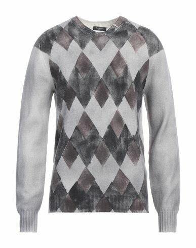 Arovescio Man Sweater Grey Merino Wool, Cashmere Cover