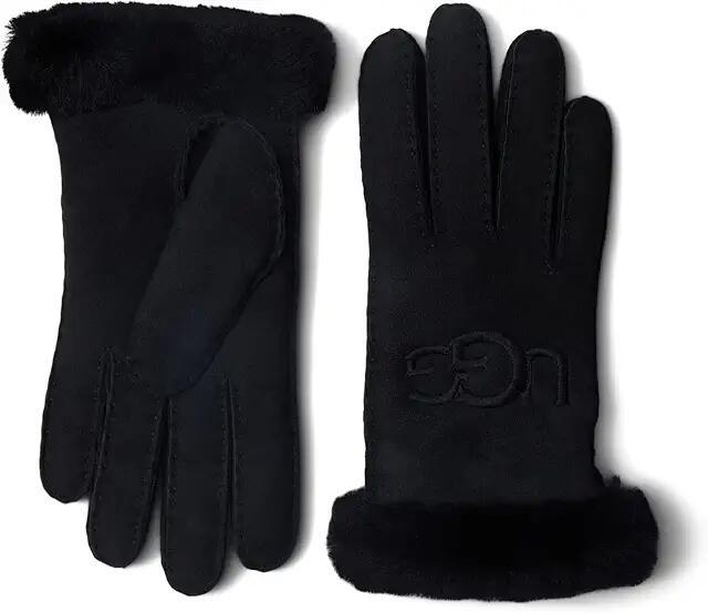 UGG Embroidered Water Resistant Sheepskin Gloves with Tech Palm (Black) Extreme Cold Weather Gloves Cover