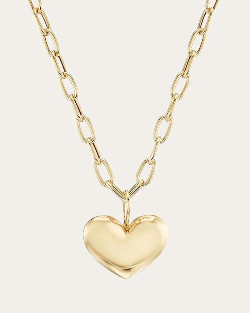 Brent Neale 18K Yellow Gold Mini Puff Heart Pendant Necklace Cover