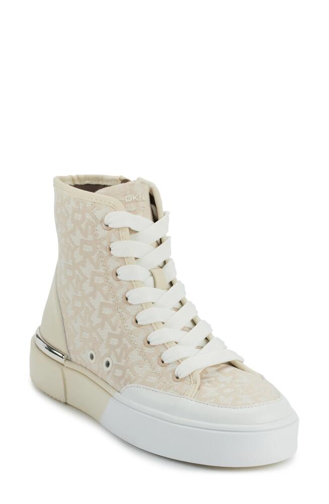 DKNY Bitsy High Top Platform Sneaker in Xvq - Hemp/White Cover