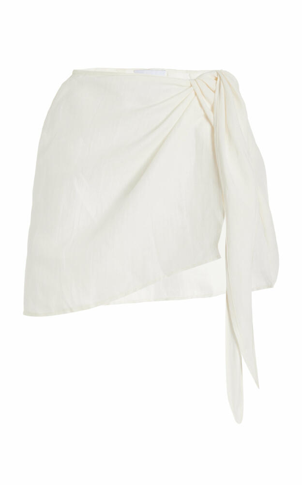 Anemos - The Wrap Linen-Blend Mini Skirt - White Cover