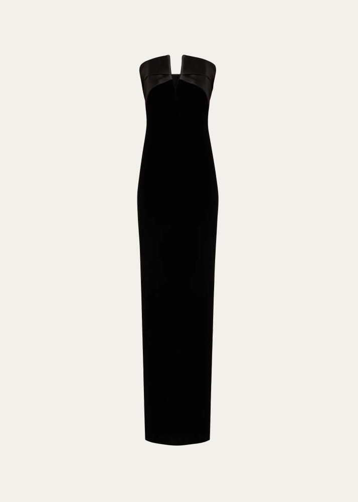 Roland Mouret Strapless Velvet Column Gown Cover