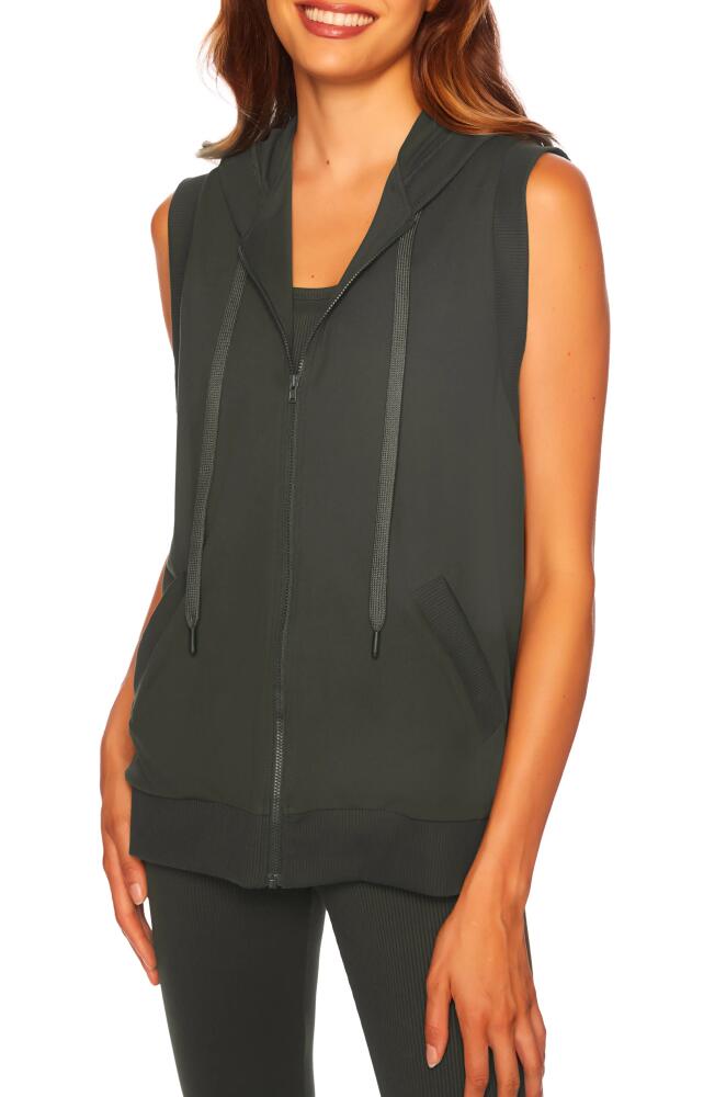 Susana Monaco Hooded Zip Vest in Hunter Cover