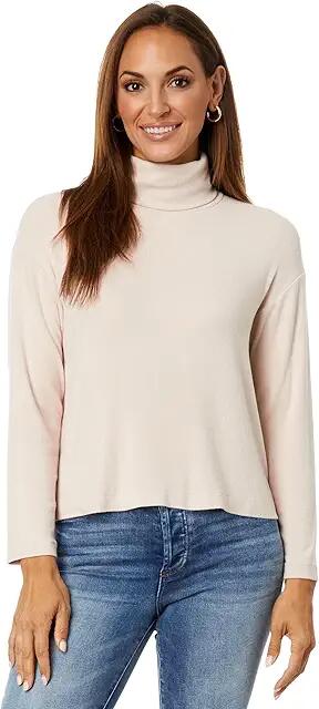 Mod-o-doc Cozy Micro Rib Long Sleeve Turtleneck Pullover (Cream) Women's Clothing Cover