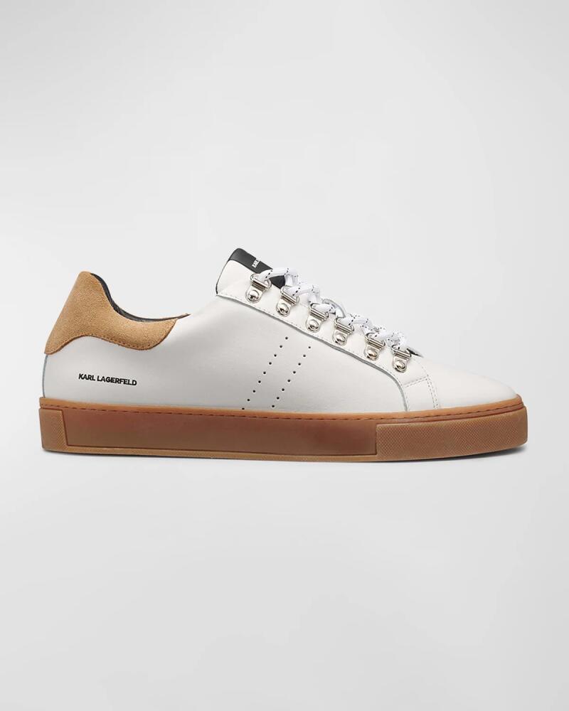 Karl Lagerfeld Paris Men's Leather Low-Top Sneakers Cover