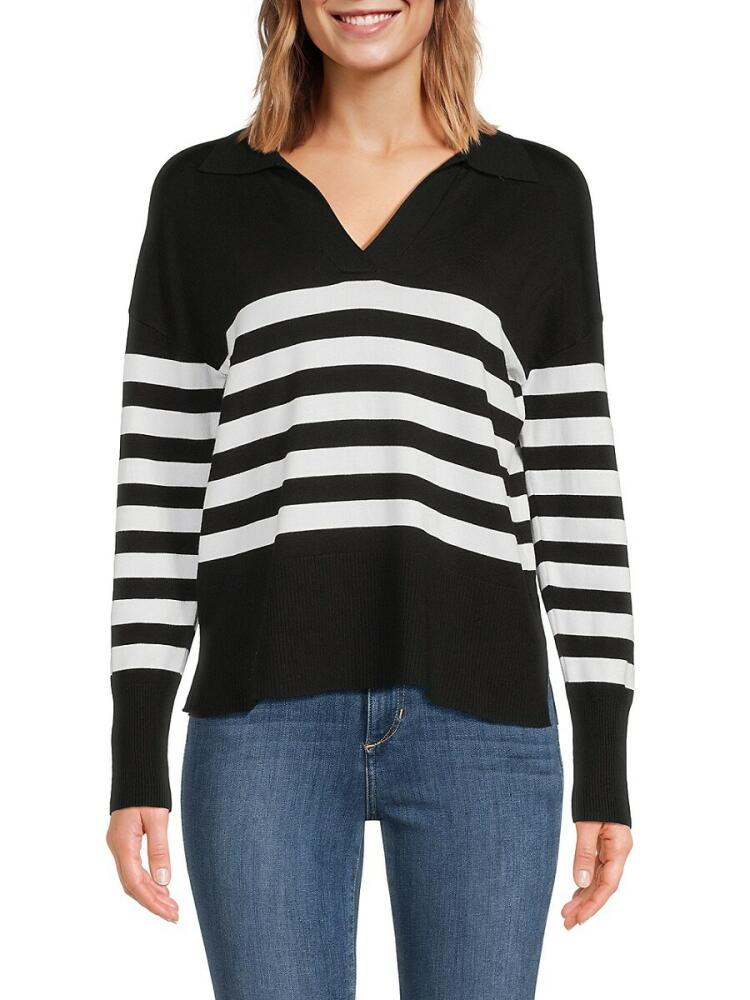 Saks Fifth Avenue Women's Striped Sweater - Black White Cover