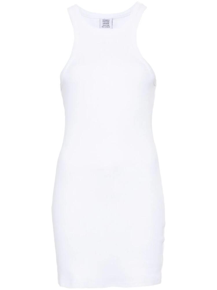 VETEMENTS logo-embroidered mini tank dress - White Cover