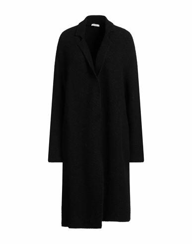 Kangra Woman Coat Black Alpaca wool, Cotton, Polyamide, Wool, Elastane Cover