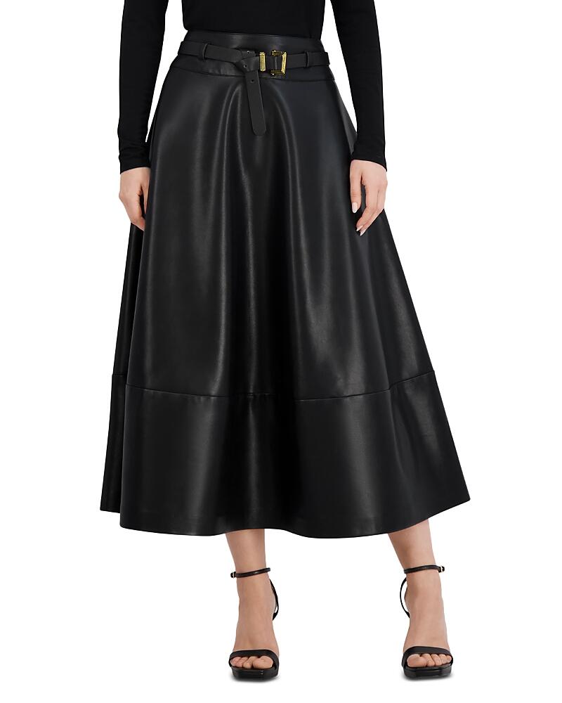 Bcbgmaxazria Faux Leather Belted Maxi Skirt Cover