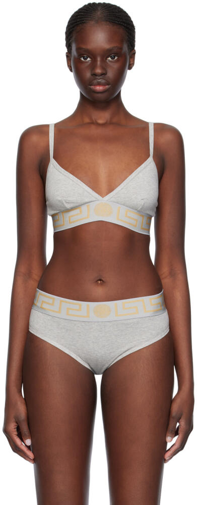 Versace Underwear Gray Greca Border Bralette Cover