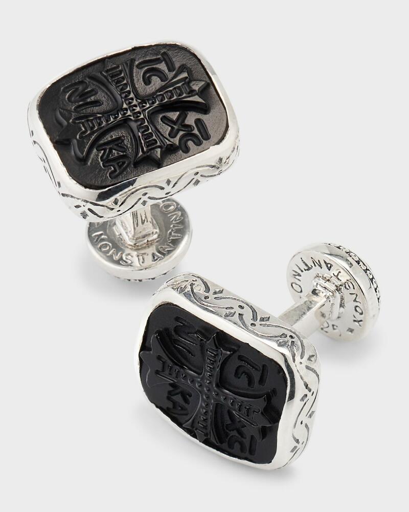 Konstantino Men's Carved Black Onyx Cufflinks Cover