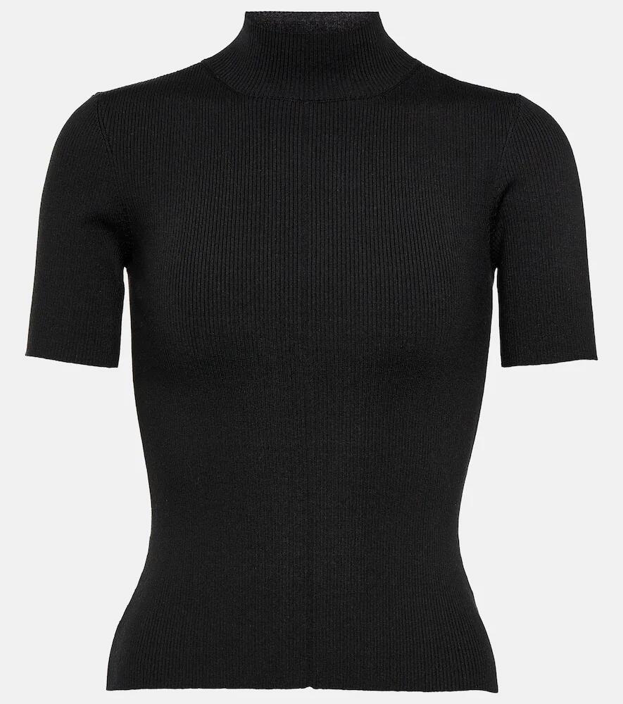 Oscar de la Renta Ribbed-knit silk-blend top Cover