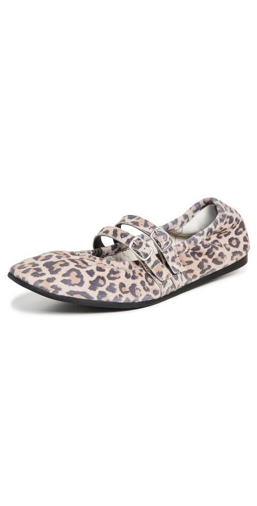 Free People Gemini Ballet Flats Leopard Suede Cover