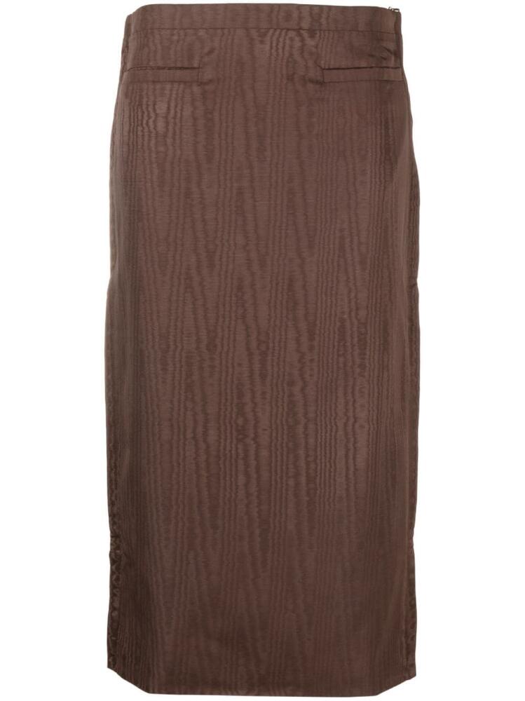 Marine Serre Regenerated moire midi skirt - Brown Cover