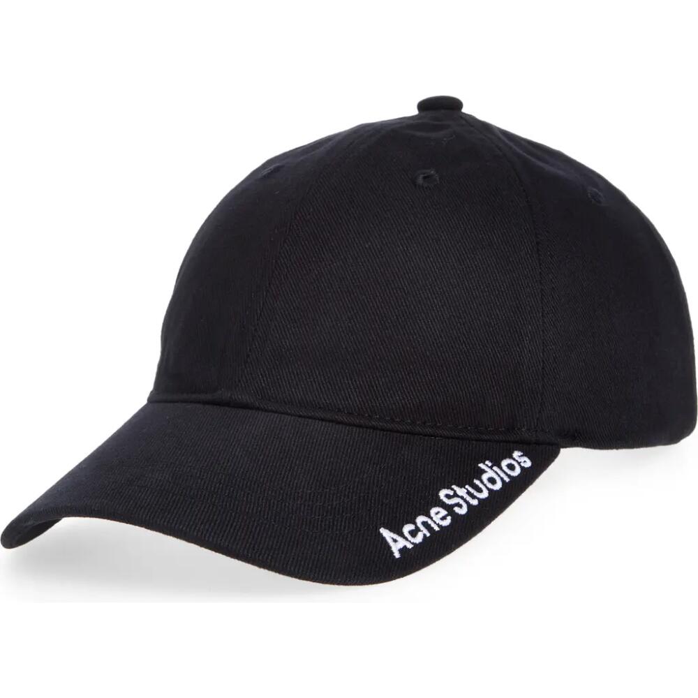 Acne Studios Carliy Straight Logo Baseball Cap in Black Cover