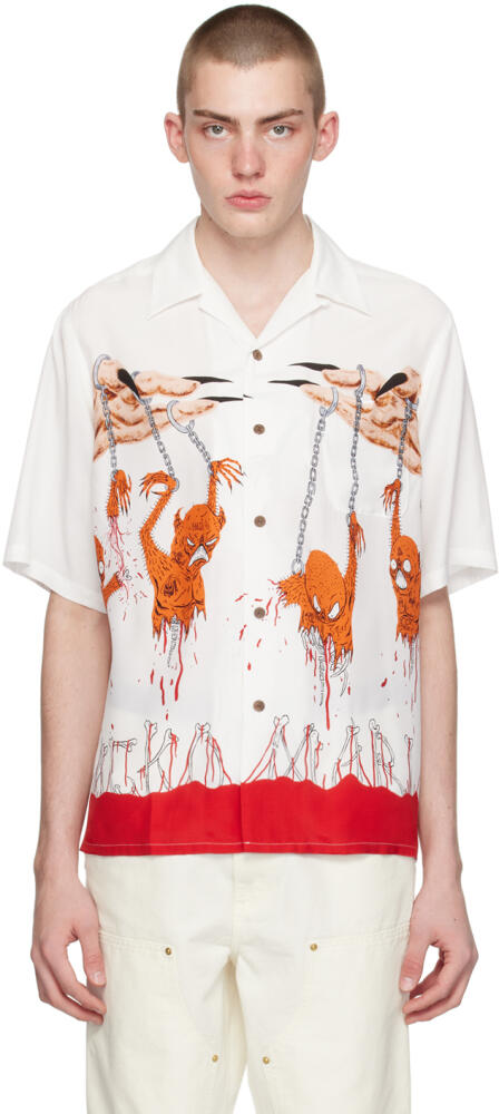 WACKO MARIA White Printed Shirt Cover