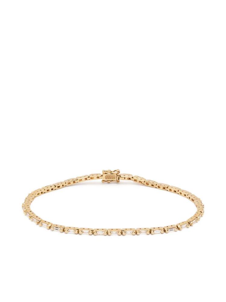 Suzanne Kalan 18kt yellow gold diamond tennis bracelet - White Cover