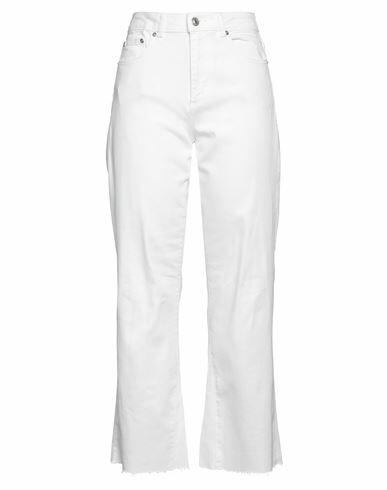 Maje Woman Jeans White Cotton, Elastane Cover