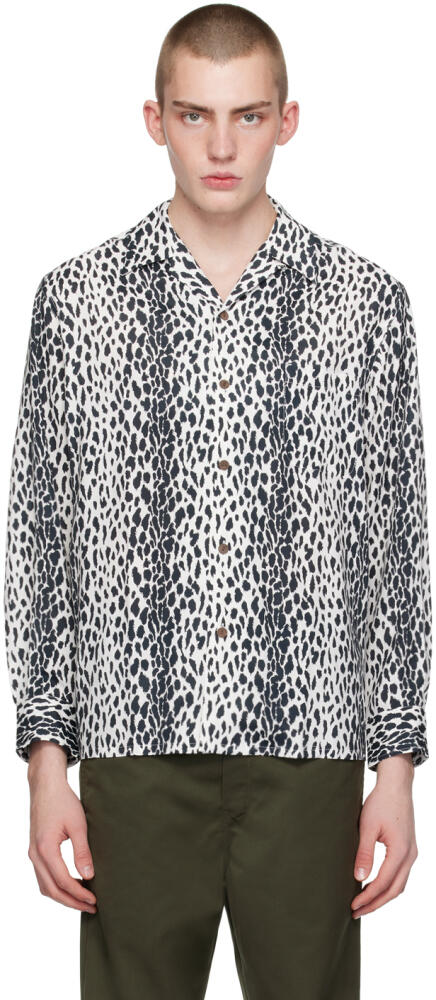 WACKO MARIA Black & White Leopard Shirt Cover