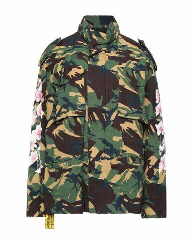 Off-white Woman Jacket Military green Cotton, Polyester Cover